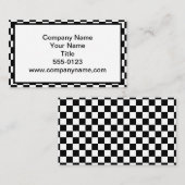 Kariertes Schwarzweiss Visitenkarte (Vorne/Hinten)