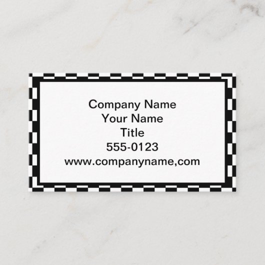 Kariertes Schwarzweiss Visitenkarte (Vorderseite)