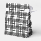Kariertes Schwarzweißmuster Geschenkschachtel (Rückseite)