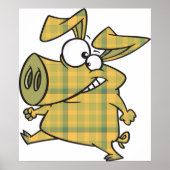 Kariertes Schwein Poster (Vorne)