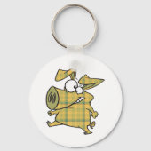 Kariertes Schwein Schlüsselanhänger (Vorderseite)