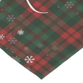 Kariertes Script Frohe Weihnachten Schneeflocken R Kurzer Tischläufer (Ecke)