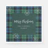 Kariertes Script Green Blue Campbell Tartan Paper Serviette (Vorderseite)