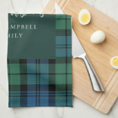 Kariertes Script Snowflakes Rustic Campbell Tartan Geschirrtuch (Viertel Falte)