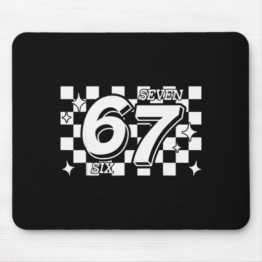Kariertes Sechs Sieben 6 7 Meme Gen Alpha Slang Mousepad (Vorne)
