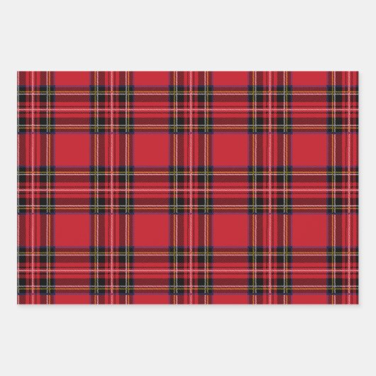 Kariertes Set für rote, blaue und gelbe Umrandungs Geschenkpapier Set (Vorderseite)