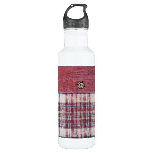 Kariertes Shirt Edelstahlflasche (Vorderseite)