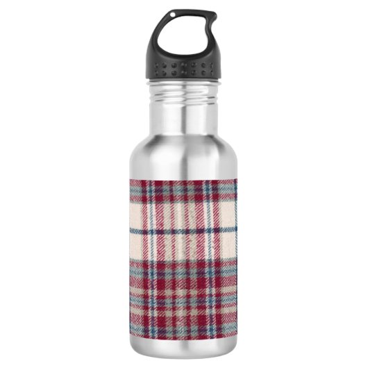 Kariertes Shirt Edelstahlflasche (Vorderseite)