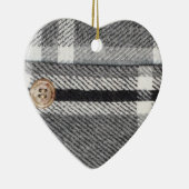 Kariertes Shirt Keramik Ornament (Rechts)