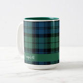Kariertes Skript Custom Clan Campbell Tartan Zweifarbige Tasse (Vorderseite Links)