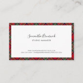 Kariertes Skript Elegant Makeup Artist Tartan Visitenkarte (Vorderseite)
