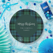 Kariertes Skript Rustikale Custom Campbell Tartan Pappteller (Party)
