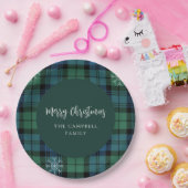 Kariertes Skript Rustikale Custom Campbell Tartan Pappteller (Party)