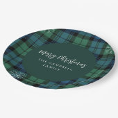 Kariertes Skript Rustikale Custom Campbell Tartan Pappteller (Schrägansicht)