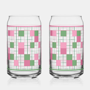 Kariertes Sodawasserglas Dosenglas
