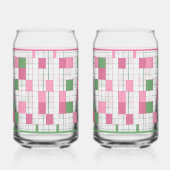 Kariertes Sodawasserglas Dosenglas (Links)