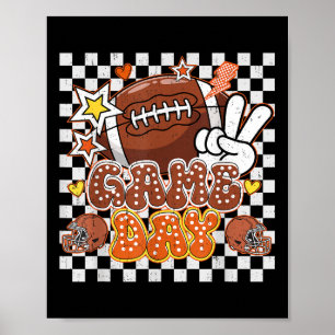 Kariertes Spieltags-Cute-Coquette-Band-Fußball Fra Poster