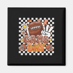 Kariertes Spieltags-Cute-Coquette-Schleife-Fußball Magnet