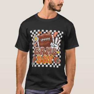 Kariertes Spieltags-Cute-Coquette-Schleife-Fußball T-Shirt