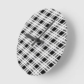 Kariertes Streifenmuster Runde Wanduhr (Winkel)