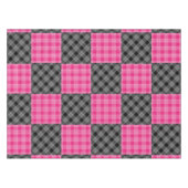 Kariertes Tablettentuch, rosa und schwarz Tischdecke (Vorderseite (Horizontal))
