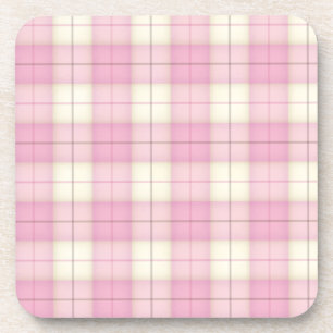Kariertes Tartan, blassrosa Getränkeuntersetzer