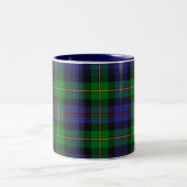 Kariertes Tartan Blau und Grün Zweifarbige Tasse (Mittel)