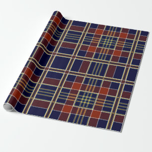 Kariertes Tartan Blau und Rot Geschenkpapier