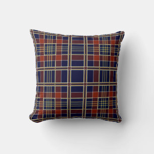 Kariertes Tartan Blau und Rot Kissen