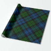 Kariertes Tartan Campbell Militärisches Grünes Mus Geschenkpapier (Ungerollt)