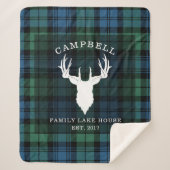 Kariertes Tartan Clan Campbell Familie Name Lake H Sherpadecke (Vorderseite)