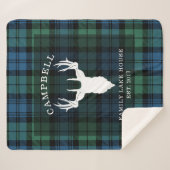 Kariertes Tartan Clan Campbell Familie Name Lake H Sherpadecke (Vorderseite (Horizontal))