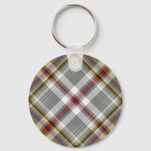 Kariertes Tartan-Design Schlüsselanhänger (Vorderseite)