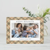 Kariertes Tartan Foto Weihnachten (Stehend Vorderseite)