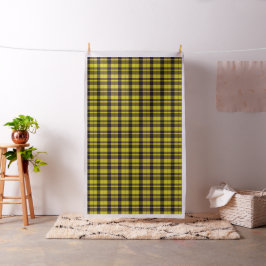 Kariertes Tartan-Gelb- und Schwarz-Stoff Stoff