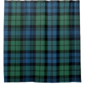 Kariertes Tartan Green Blue Pattern Rustikales Cam Duschvorhang (Vorderseite)