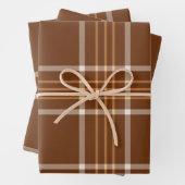 Kariertes tartan Herbstbraun und beige Muster Geschenkpapier Set (Beispiel)