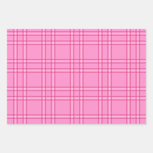 Kariertes Tartan in Pink Geschenkpapier Set (Vorderseite 2)
