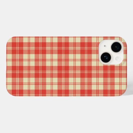 Kariertes Tartan in Rot und Weiß Case-Mate iPhone Hülle (Rückseite (Horizontal))