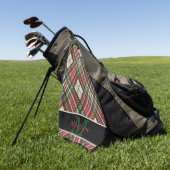 Kariertes Tartan Initialmonogramm Golfhandtuch (Gras)