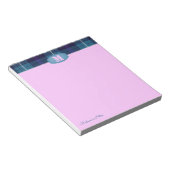 Kariertes Tartan Jeans Monogram Pink Notizblock (angewinkelt)