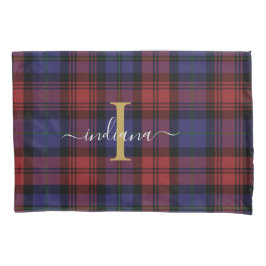 Kariertes Tartan Karo Monogram benutzerdefiniert Kissenbezug