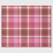 Kariertes Tartan Modernes Weihnachtsrosa, Lachs Geschenkpapier (Flach)