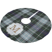 Kariertes Tartan Monogram Ursprünglicher Baumrock Polyester Weihnachtsbaumdecke (Schrägansicht)