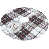 Kariertes Tartan Monogram Ursprünglicher Baumrock Polyester Weihnachtsbaumdecke (Schrägansicht)