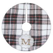 Kariertes Tartan Monogram Ursprünglicher Baumrock Polyester Weihnachtsbaumdecke (Vorderseite)