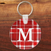 Kariertes Tartan Monogramm Schlüsselanhänger (Vorderseite)