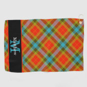 Kariertes Tartan-Muster, Anfangsmonogramm Golfhandtuch (Horizontal)