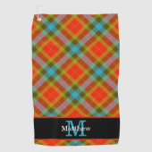Kariertes Tartan-Muster, Anfangsmonogramm Golfhandtuch (Vorderseite)