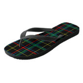 Kariertes Tartan-Muster, grün und rot, Badesandalen (Schrägansicht)